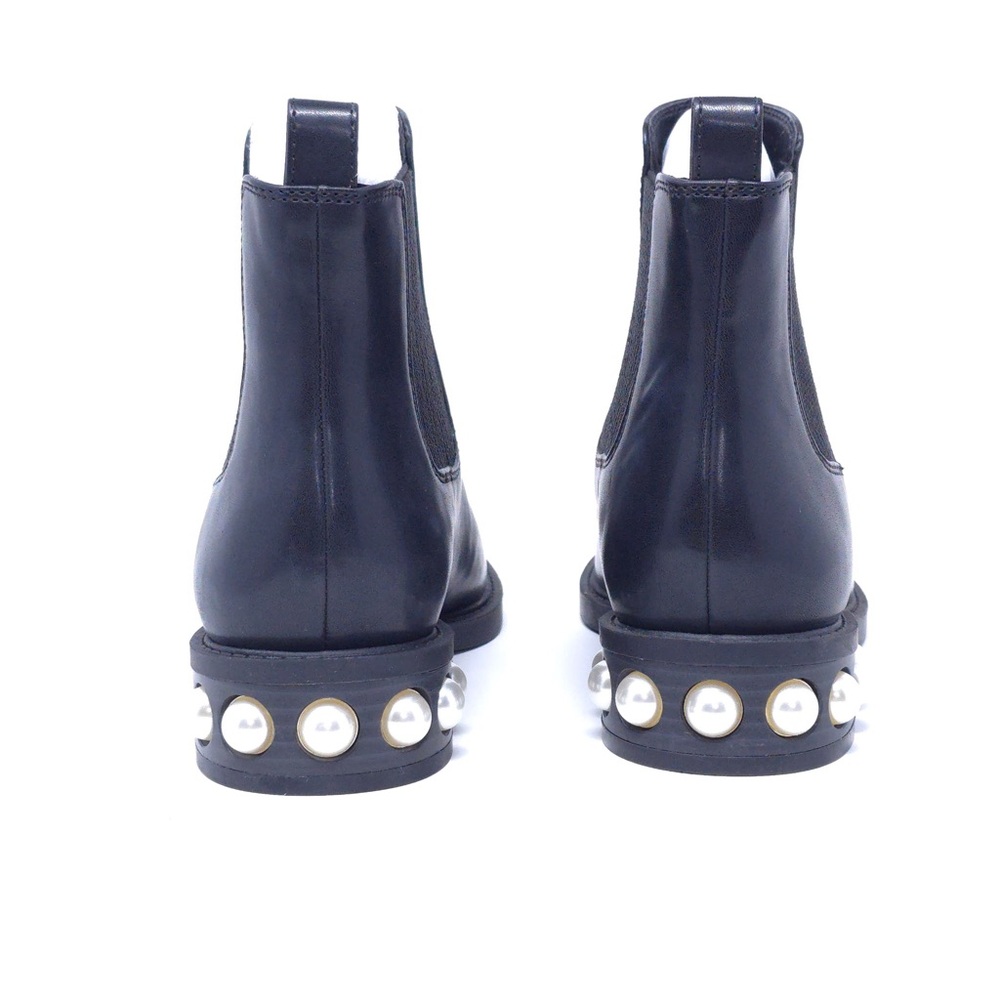 On 34th Jeovana Chelsea Ankle Boots Black Pearl Heel 5.5M - Picture 4 of 11